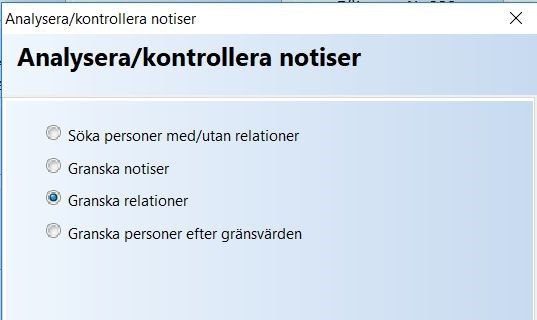 Analysera/kontrollera notiser - första valen