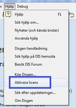 Licensmenyn