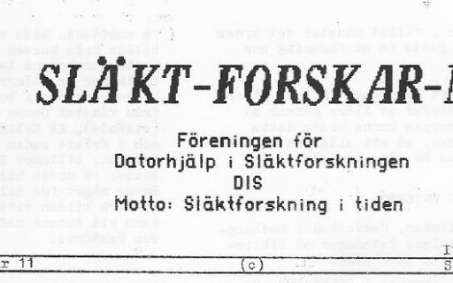 Rubrik på SLÄKT-FORSKAR-NYTT nr 11