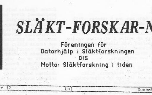 Rubrik på SLÄKT-FORSKAR-NYTT nr 12