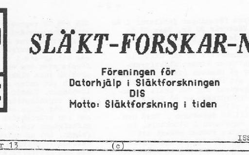 Rubrik på SLÄKT-FORSKAR-NYTT nr 13