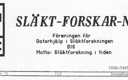 Rubrik på SLÄKT-FORSKAR-NYTT nr 15