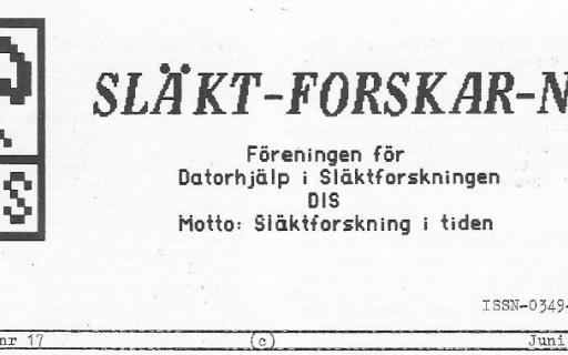 Rubrik på SLÄKT-FORSKAR-NYTT nr 17