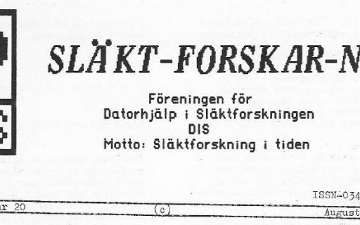 Rubrik på SLÄKT-FORSKAR-NYTT nr 20