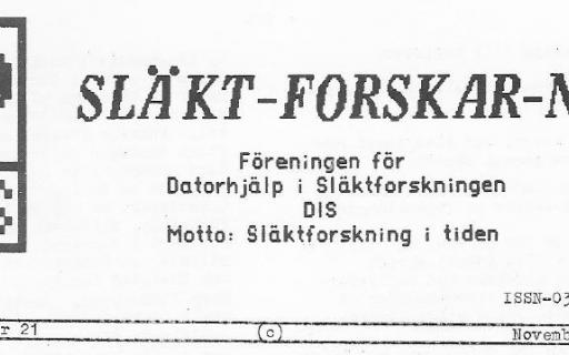 Rubrik på SLÄKT-FORSKAR-NYTT nr 21
