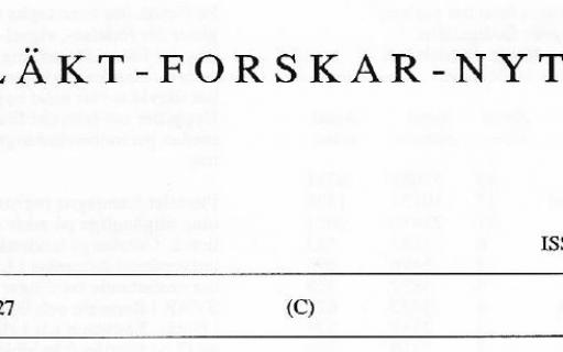 Rubriken på Släkt-forskar-nytt nr 27