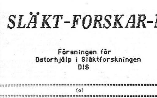 Rubrik på SLÄKT-FORSKAR-NYTT nr 9