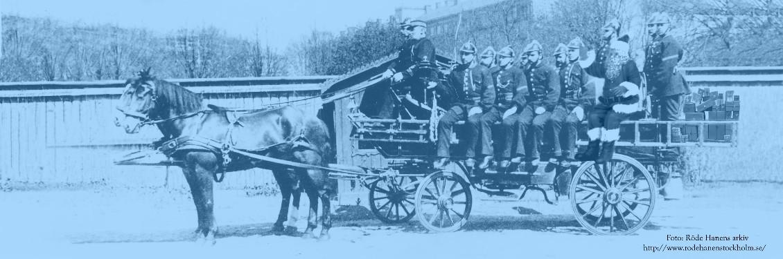 Dis - Släktforskning - Hästdragen brandvagn med tomte och paket