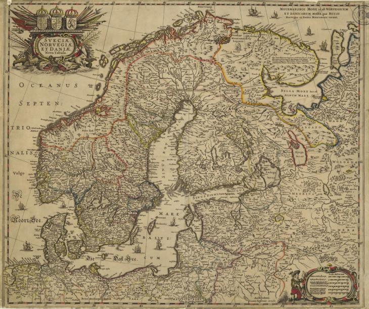 Skandinavienkarta från 1680