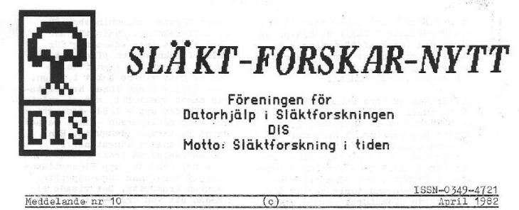 Rubrik på SLÄKT-FORSKAR-NYTT nr 10