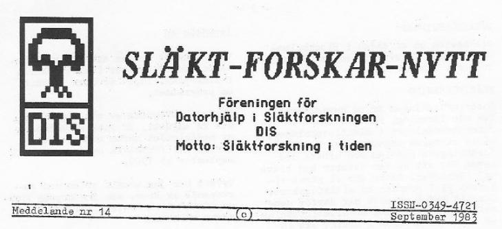 Rubrik på SLÄKT-FORSKAR-NYTT nr 14
