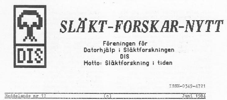 Rubrik på SLÄKT-FORSKAR-NYTT nr 17