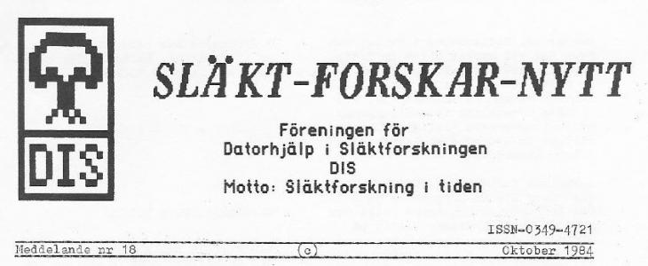 Rubrik på SLÄKT-FORSKAR-NYTT nr 18