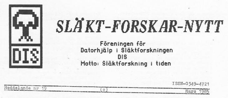 Rubrik på SLÄKT-FORSKAR-NYTT nr 19
