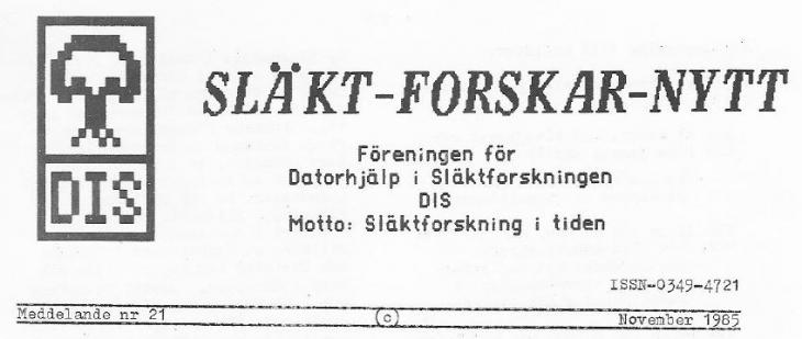 Rubrik på SLÄKT-FORSKAR-NYTT nr 21
