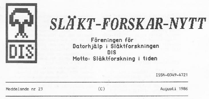 Rubrik på SLÄKT-FORSKAR-NYTT nr 23