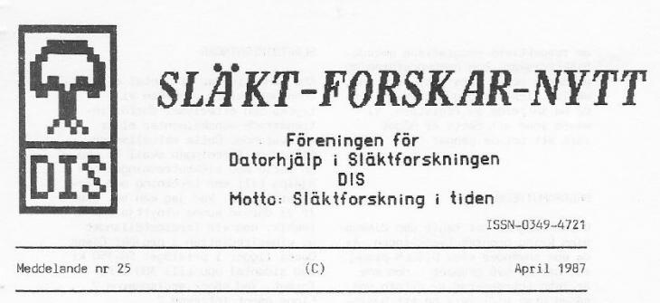 Rubrik på SLÄKT-FORSKAR-NYTT nr 25
