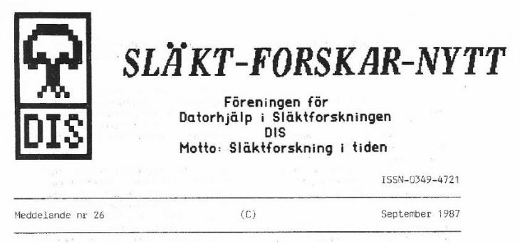 Rubrik på SLÄKT-FORSKAR-NYTT nr 26