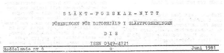 Rubrik på SLÄKT-FORSKAR-NYTT nr 6